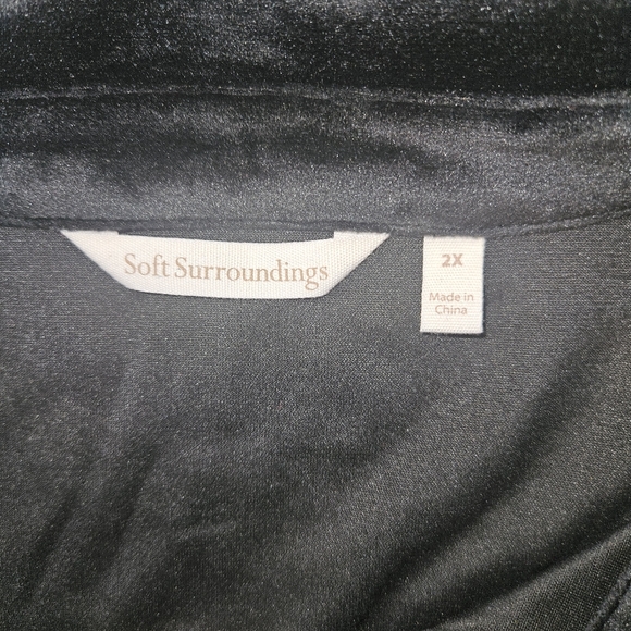 Soft Surroundings Black Velour Tunic Top Long Sleeve  2X - Picture 5 of 15